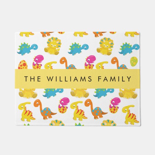 Niedliche Dinosaurier, Muster der Dinosaurier, Ihr Fußmatte (Vorderseite)