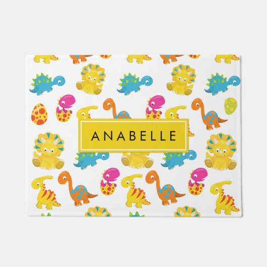 Niedliche Dinosaurier, Muster der Dinosaurier, Ihr Fußmatte (Vorderseite)
