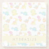 Niedliche Dinosaurier, Muster der Dinosaurier, Ihr Glasuntersetzer (Rückseite)