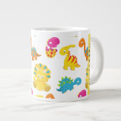Niedliche Dinosaurier, Muster der Dinosaurier, Ihr Jumbo-Tasse (Vorderseite Rechts)