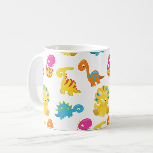 Niedliche Dinosaurier, Muster der Dinosaurier, Ihr Kaffeetasse (Vorderseite Links)