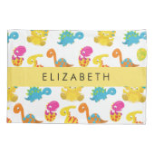 Niedliche Dinosaurier, Muster der Dinosaurier, Ihr Kissenbezug (Rückseite)