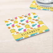 Niedliche Dinosaurier, Muster der Dinosaurier, Ihr Rechteckiger Pappuntersetzer (angewinkelt)