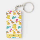 Niedliche Dinosaurier, Muster der Dinosaurier, Ihr Schlüsselanhänger (Rückseite)