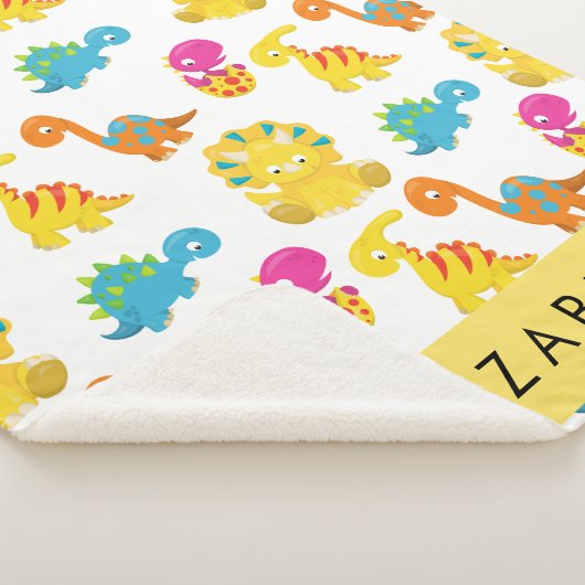 Niedliche Dinosaurier, Muster der Dinosaurier, Ihr Sherpadecke (3/4)