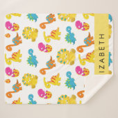 Niedliche Dinosaurier, Muster der Dinosaurier, Ihr Sherpadecke (Vorderseite (Horizontal))