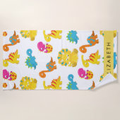 Niedliche Dinosaurier, Muster der Dinosaurier, Ihr Strandtuch (Vorderseite)