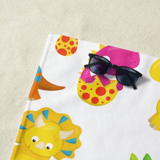 Niedliche Dinosaurier, Muster der Dinosaurier, Ihr Strandtuch (Beispiel)
