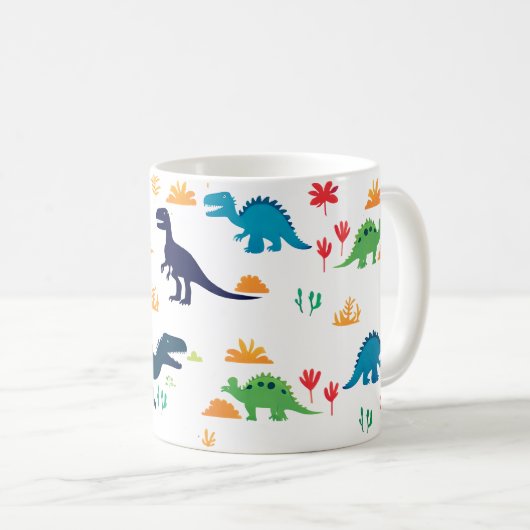Niedliche Dinosaurier-Muster Kaffeetasse (VorderseiteRechts)