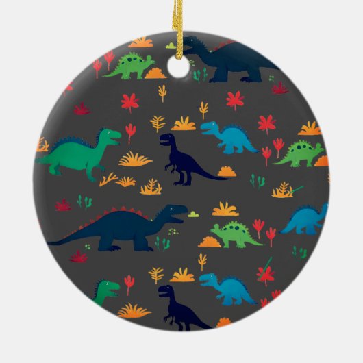 Niedliche Dinosaurier-Muster Keramik Ornament (Hinten)