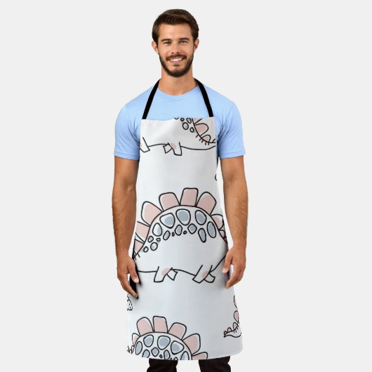 Niedliche Dinosaurier-Muster Schürze (Getragen)