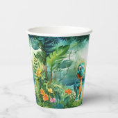 Niedliche Dinosaurier-Papieraufnahmen Pappbecher (Rückseite)