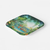 Niedliche Dinosaurier-Papierplatte Pappteller (Gewinkelt)