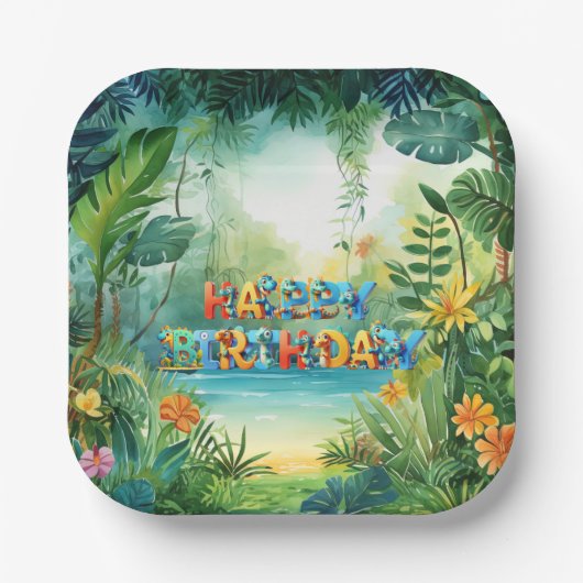 Niedliche Dinosaurier-Papierplatte Pappteller (Vorderseite)