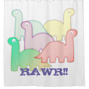 Niedliche Dinosaurier Pastel Colorful Duschvorhang