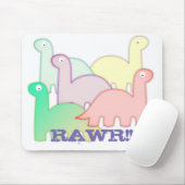Niedliche Dinosaurier Pastel Colorful Mousepad (Mit Mouse)