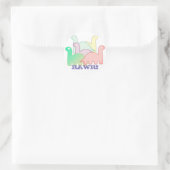 Niedliche Dinosaurier Pastel Colorful Runder Aufkleber (Tasche)