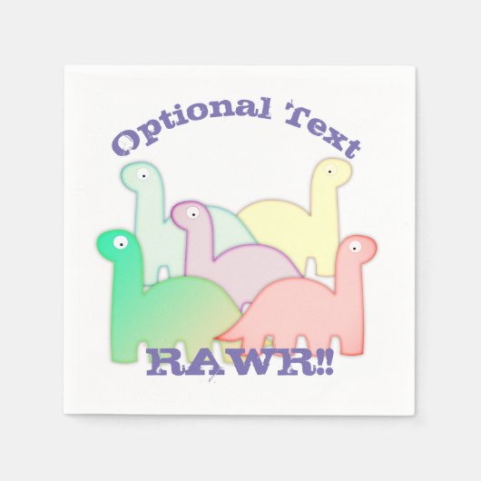 Niedliche Dinosaurier Pastel Colorful Serviette (Vorderseite)