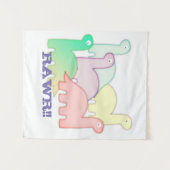 Niedliche Dinosaurier Pastel Colorful Wandteppich (Vorderseite (Horizontal))