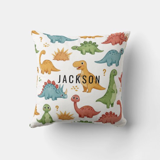 Niedliche Dinosaurier Pesonalized Kissen (Rückseite)
