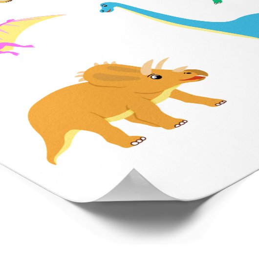Niedliche Dinosaurier Poster (Ecke)