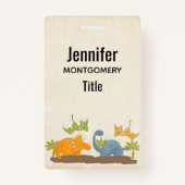 Niedliche Dinosaurier prähistorische Tierwelt Ausweis (Rückseite)