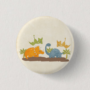Niedliche Dinosaurier prähistorische Tierwelt Button