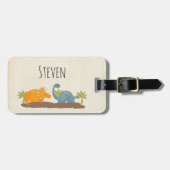 Niedliche Dinosaurier prähistorische Tierwelt Gepäckanhänger (Vorderseite horizontal)