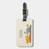 Niedliche Dinosaurier prähistorische Tierwelt Gepäckanhänger (Vorderseite vertikal)