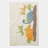 Niedliche Dinosaurier prähistorische Tierwelt Geschirrtuch (Vertikal)