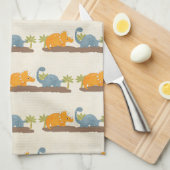 Niedliche Dinosaurier prähistorische Tierwelt Geschirrtuch (Viertel Falte)