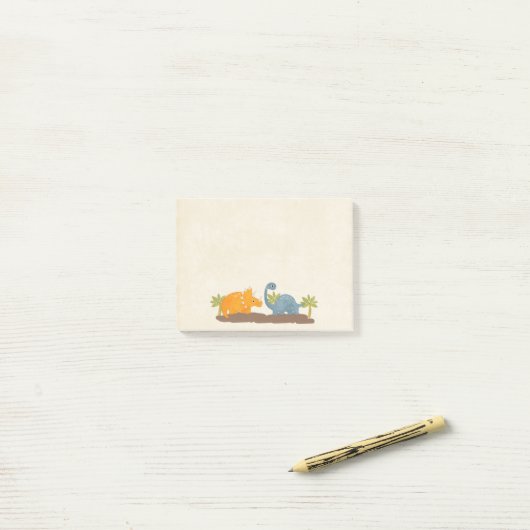 Niedliche Dinosaurier prähistorische Tierwelt Post-it Klebezettel (Auf Schreibtisch)