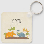 Niedliche Dinosaurier prähistorische Tierwelt Schlüsselanhänger (Rückseite)