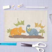 Niedliche Dinosaurier prähistorische Tierwelt Seidenpapier (Handwerk)