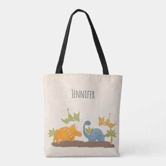 Niedliche Dinosaurier prähistorische Tierwelt Tasche (Rückseite)