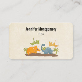 Niedliche Dinosaurier prähistorische Tierwelt Visitenkarte