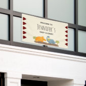 Niedliche Dinosaurier Prähistorische Wildlife Baby Banner (Äußeres Gebäude)