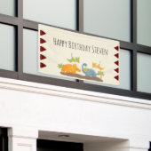 Niedliche Dinosaurier Prähistorische Wildtiere Geb Banner (Äußeres Gebäude)