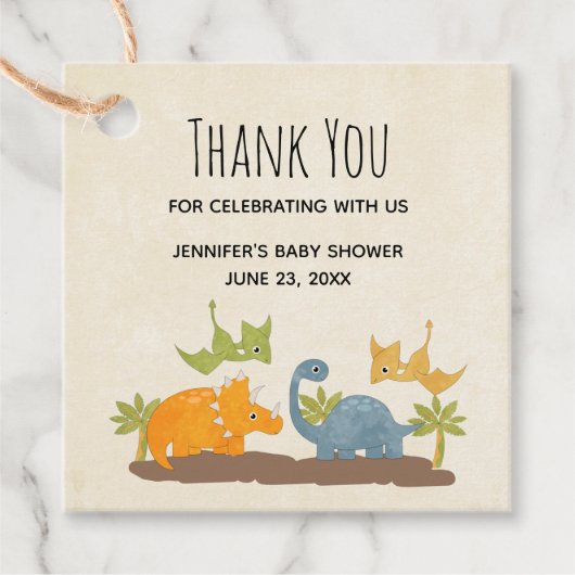 Niedliche Dinosaurier Prähistorisches Wildleben Da Geschenkanhänger (Vorderseite)