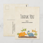 Niedliche Dinosaurier Prähistorisches Wildleben Da Postkarte (Vorne/Hinten)