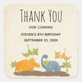 Niedliche Dinosaurier Prähistorisches Wildleben Da Quadratischer Aufkleber