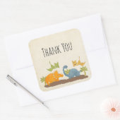 Niedliche Dinosaurier Prähistorisches Wildleben Da Quadratischer Aufkleber (Umschlag)