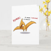 niedliche Dinosaurier rawr bedeutet, ich Liebe Sie Karte (Gelbe Blume)