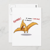 niedliche Dinosaurier rawr bedeutet, ich Liebe Sie Postkarte (Vorne/Hinten)