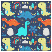 Niedliche Dinosaurier & Regenbows Zeichnungen Stoff (Nahaufnahme)