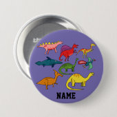 Niedliche Dinosaurier-Sammlung Thunder_Cove Button (Vorne & Hinten)