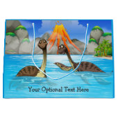 Niedliche Dinosaurier Sondertext Große Geschenktas Große Geschenktüte (Vorderseite)