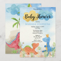 Niedliche Dinosaurier spielen Kinderdusche Einladu