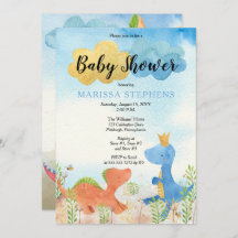 Niedliche Dinosaurier spielen Kinderdusche Einladu