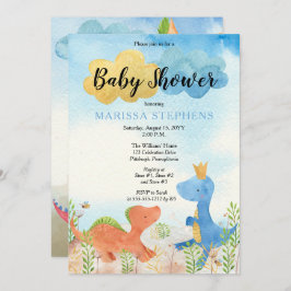 Niedliche Dinosaurier spielen Kinderdusche Einladu Einladung